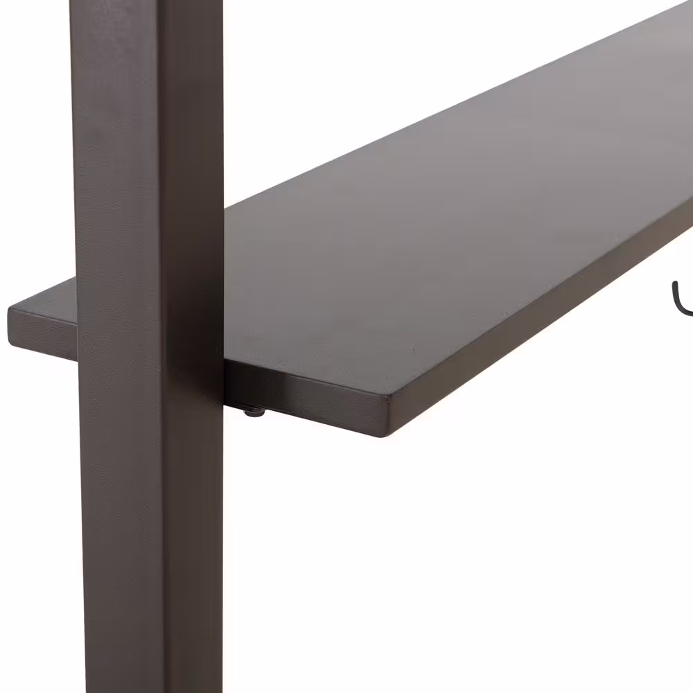 Sunjoy Seagate 5 ft. x 8 ft. Brown Steel 2-Tier Grill Gazebo Hardtop