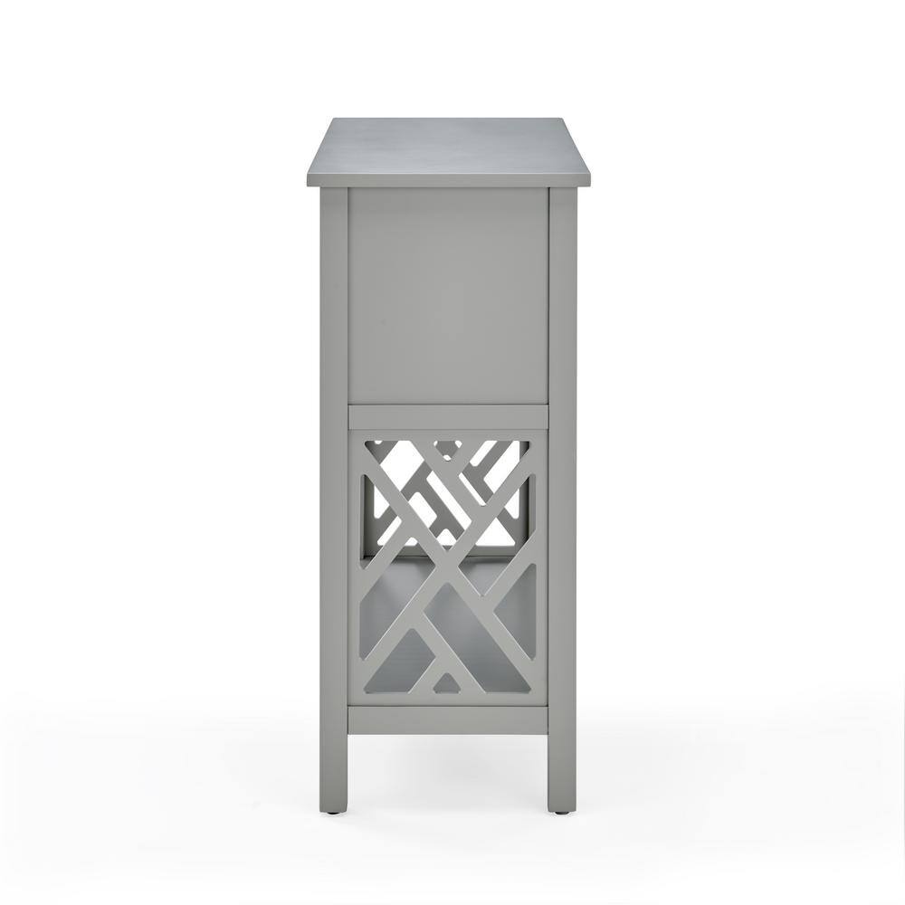 Alaterre Furniture Coventry 32 in. Gray Standard Rectangle Wood Console Table with 4-Drawers