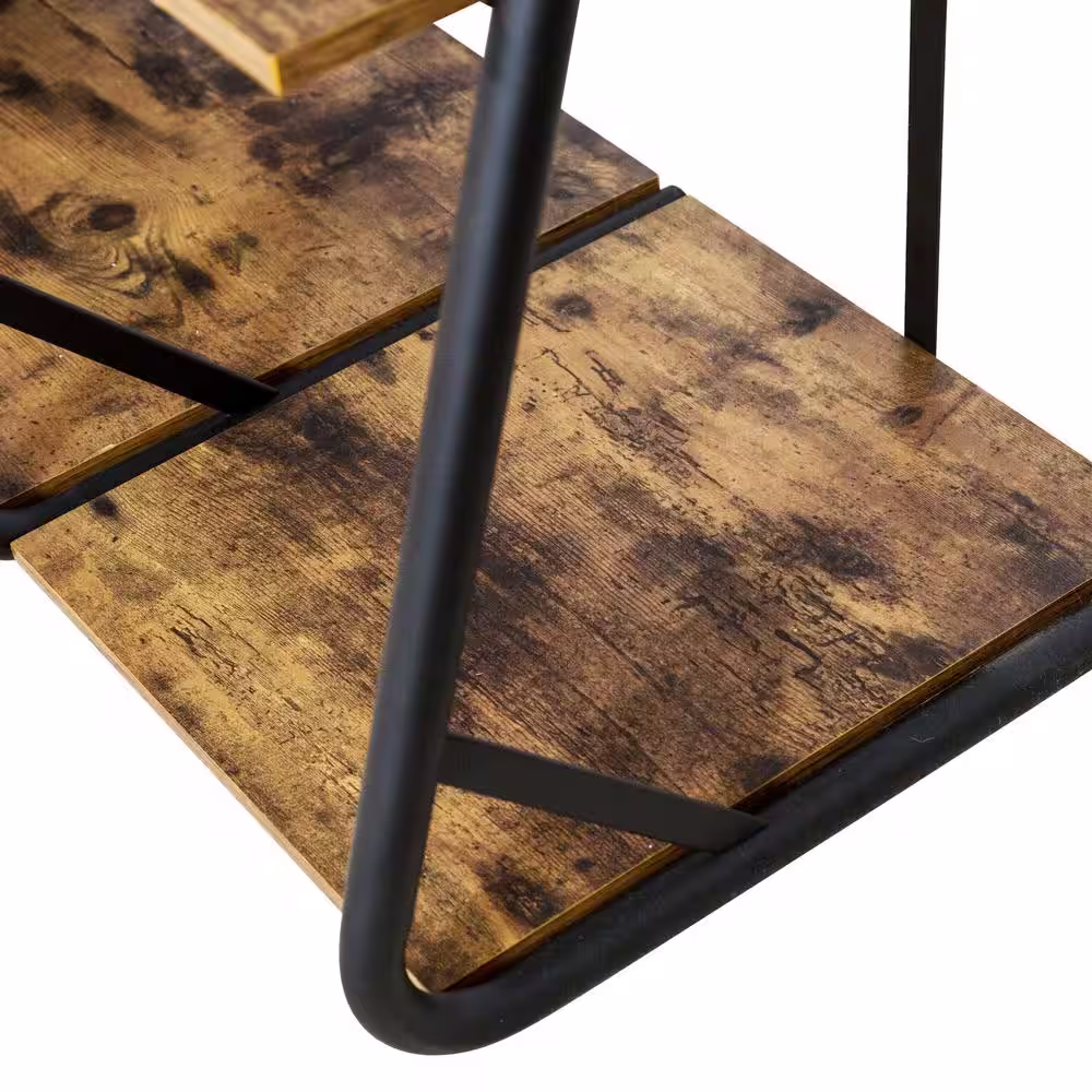 Honey-Can-Do Brown Wood Clothes Rack 17.32 in. W x 68 in. H