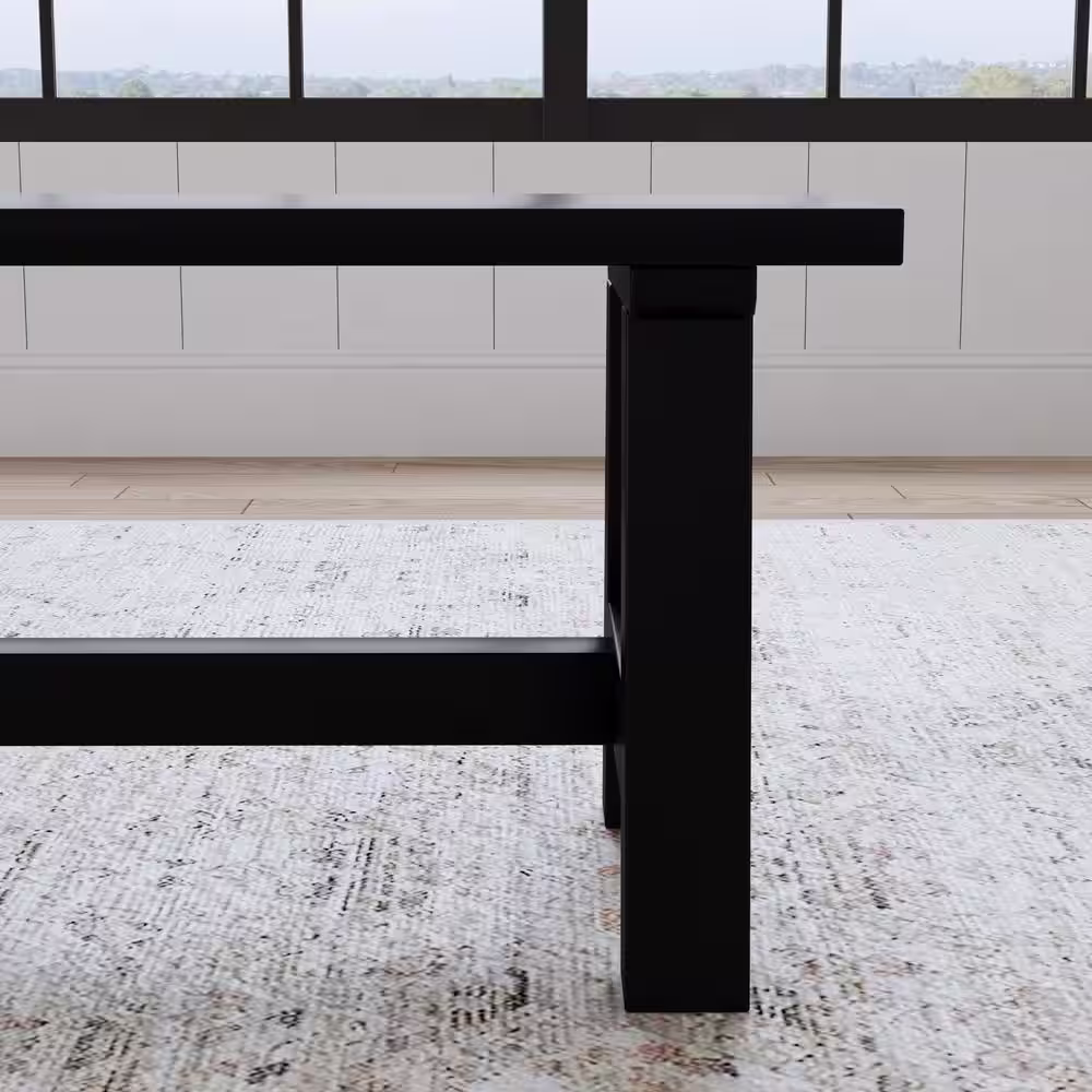 HOMESTYLES Trestle Black Backless Dining Bench 45.5 in.