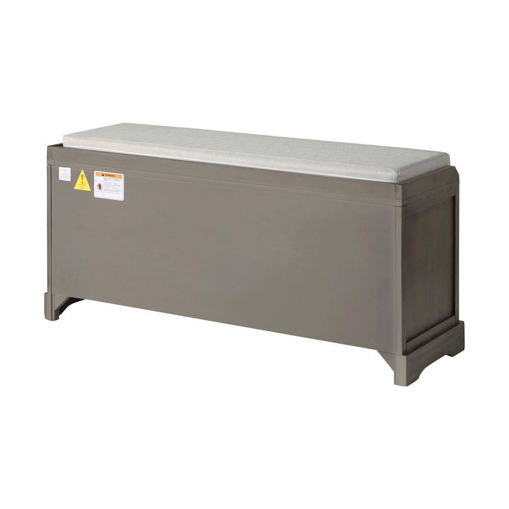 Harper & Bright Designs Gray Wood Entryway Bench Dining Bench with 3-Drawers and 3-Baskets, No Assembly Required 44.1 in. W