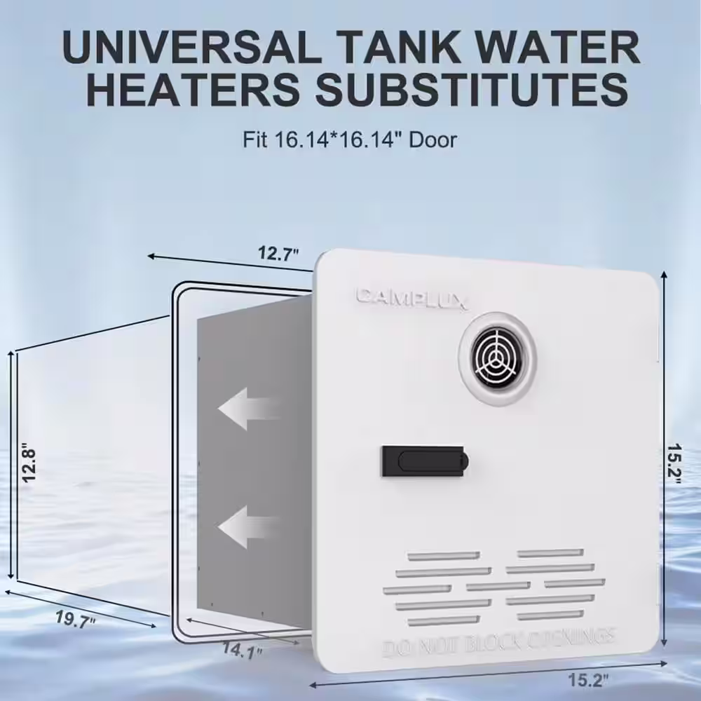 CAMPLUX ENJOY OUTDOOR LIFE Camplux 2.64 GPM Gas Tankless Water Heater RV Tankless Water Heater with White Door