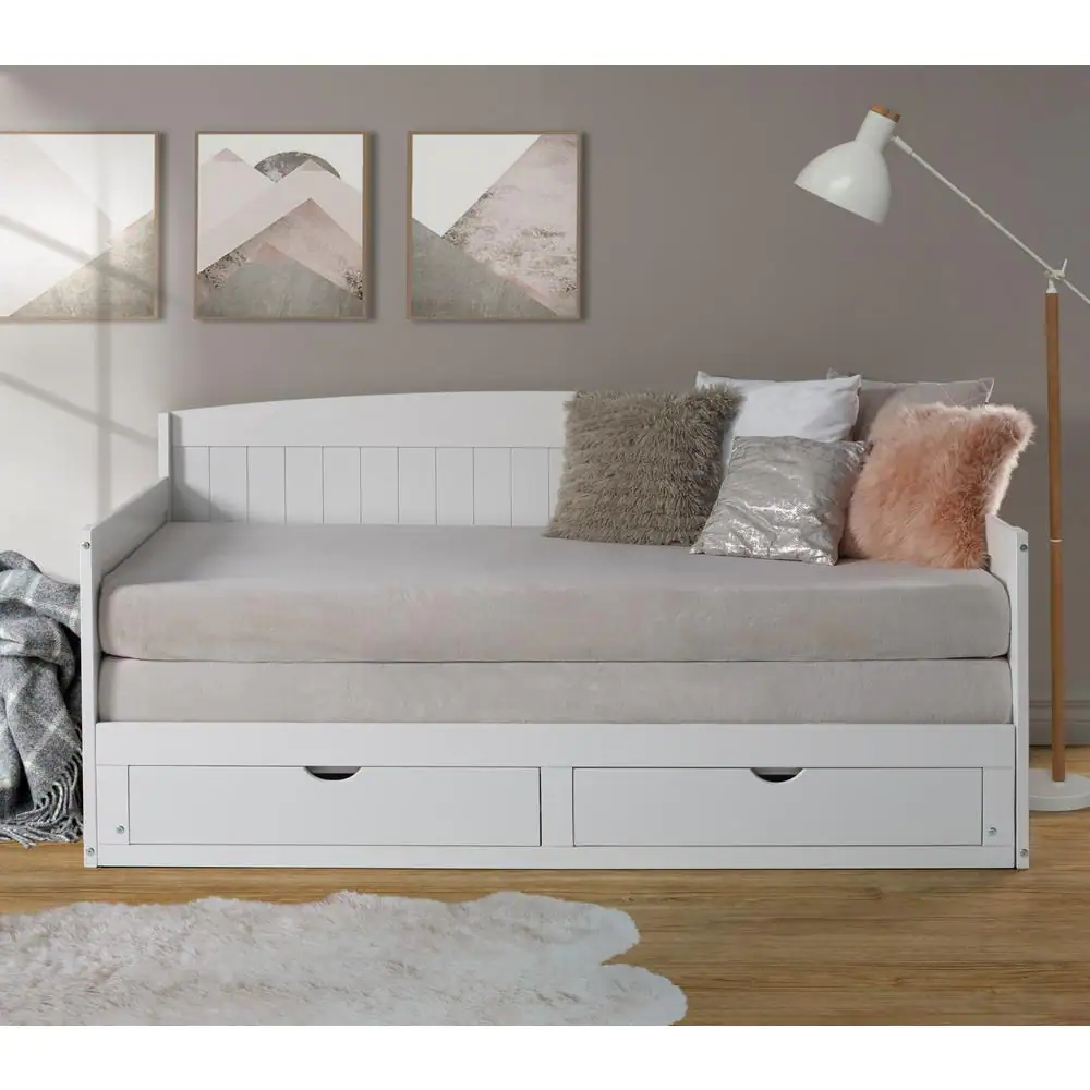 Alaterre Furniture Harmony 1-Piece White Twin Daybed with King Conversion