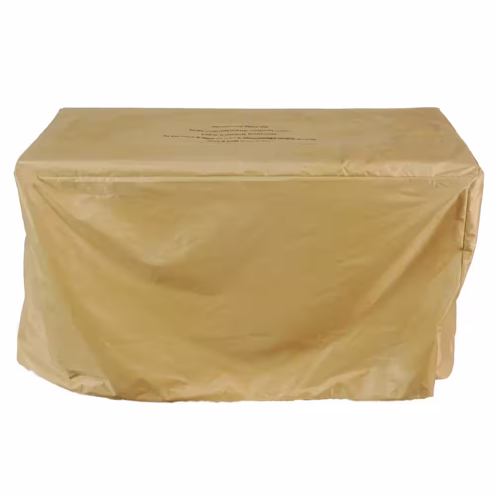 BLUEGRASS LIVING 42 Inch x 20 Inch Rectangular MGO Propane Fire Pit Table with Glass Wind Guard, Crystal Glass Beads