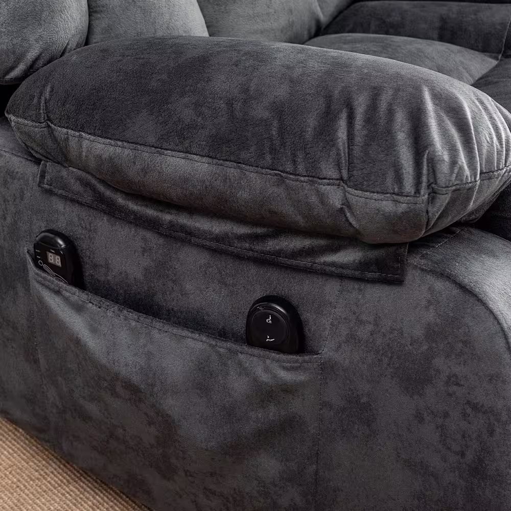 KINWELL Gray Soft and Big Multifunctional Power Lift Heated Massage Recliner