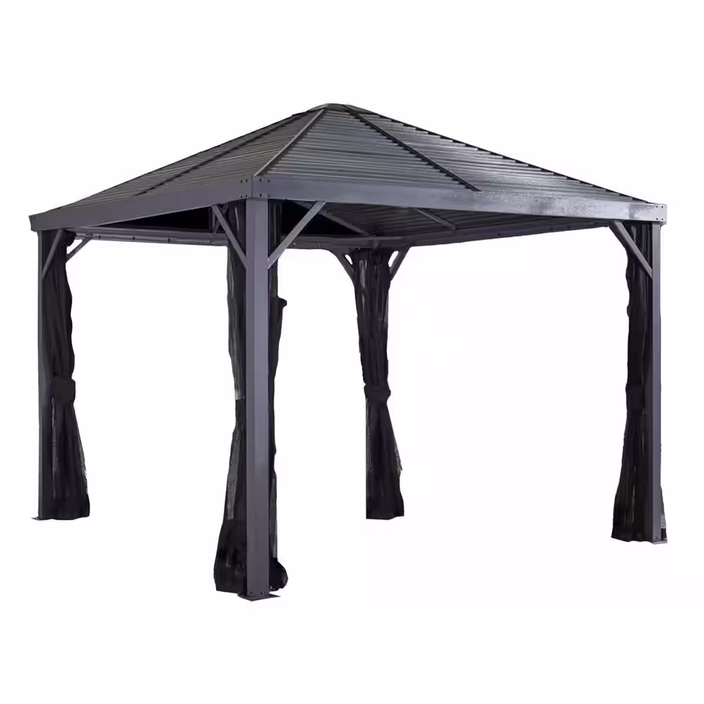 Sojag Sanibel 10 ft. x 10 ft. Grey Rustproof Aluminum Framed Gazebo