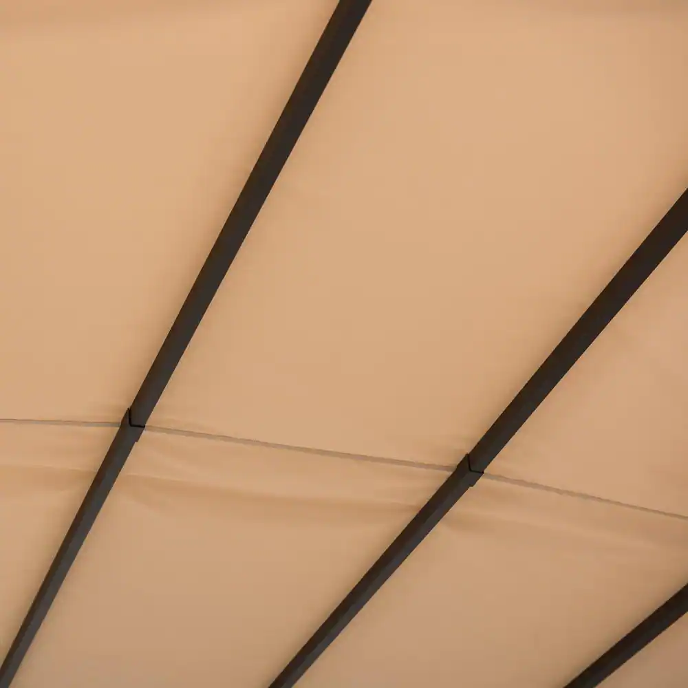 Sunjoy Sherman Oaks 9.5 ft. x 11 ft. Brown Steel Arched Pergola with 2-Tone Adjustable Shade