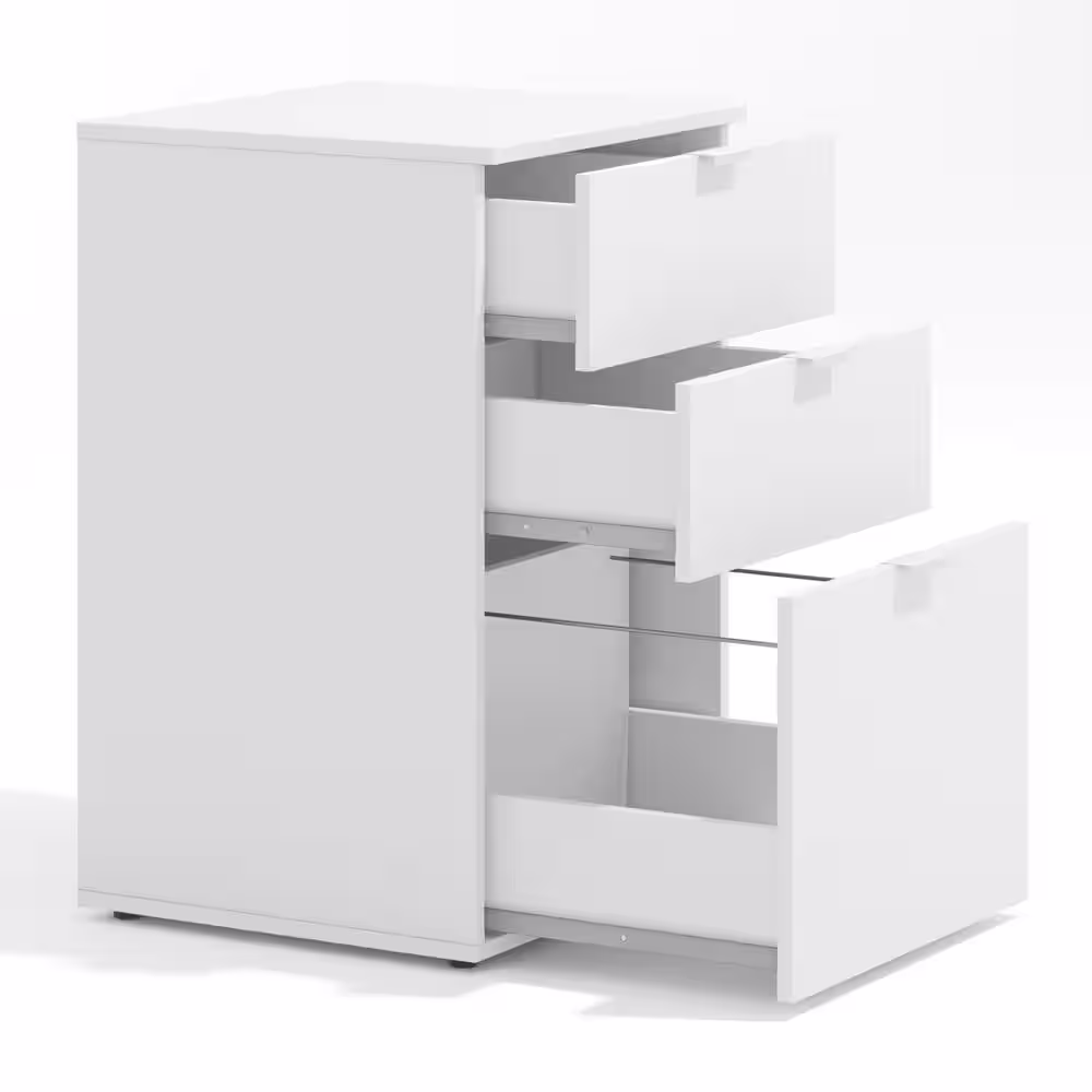 None Berkeley 3-Drawer White File Cabinet 28.27 in. H x 18.11 in. W x 17.7 in. D