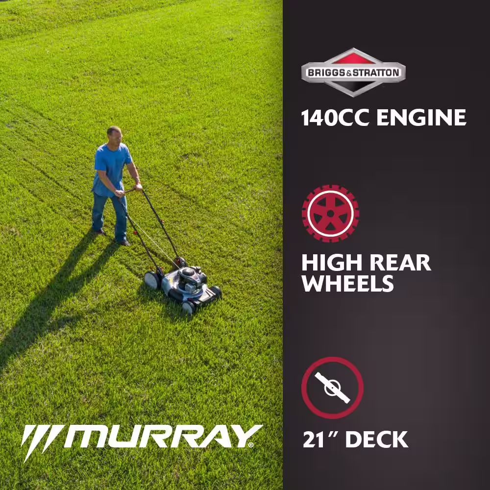 Murray 21 in. 140 cc Briggs and Stratton Walk Behind Gas Push Lawn Mower with Height Adjustment and Prime 'N Pull Start
