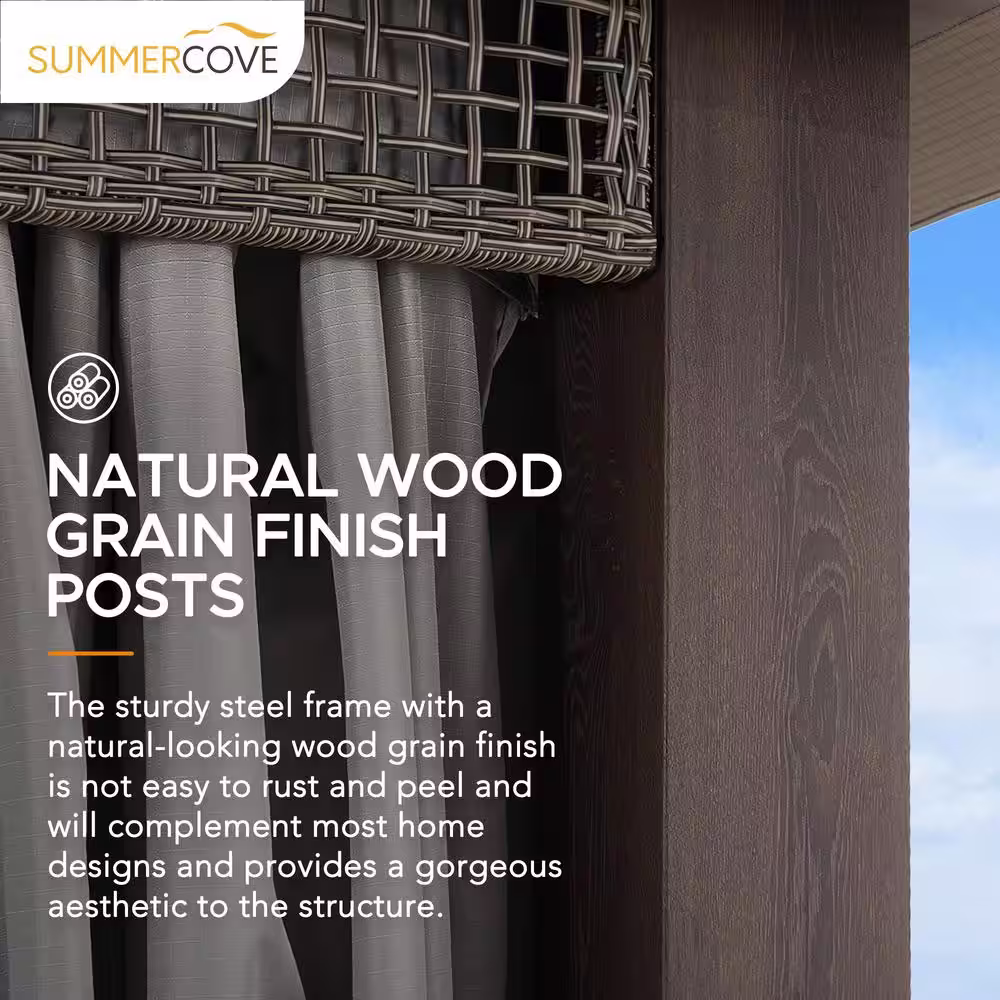 Sunjoy SummerCove Fiona 11 ft. x 13 ft. Gray 2-tier Gazebo