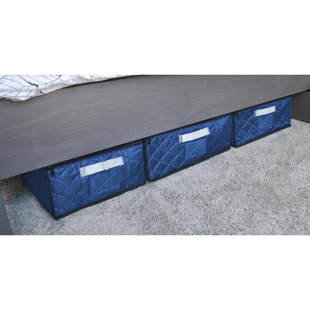 None 20-Gal. Quilted Under the Bed Bundle in Blue - Small and Medium