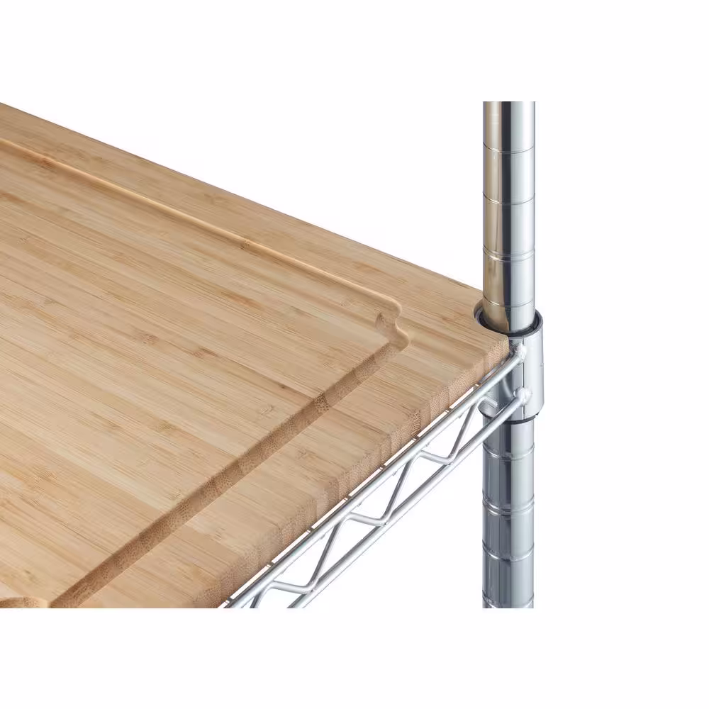 TRINITY Chrome 4-Tier Steel Wire Shelving Unit (14 in. W x 61 in. H x 36 in. D)