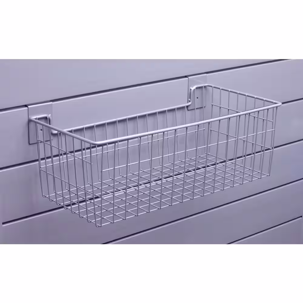 CROWNWALL 24 in. L x 12 in. W Slatwall Deep Wire Basket (2-Pack)