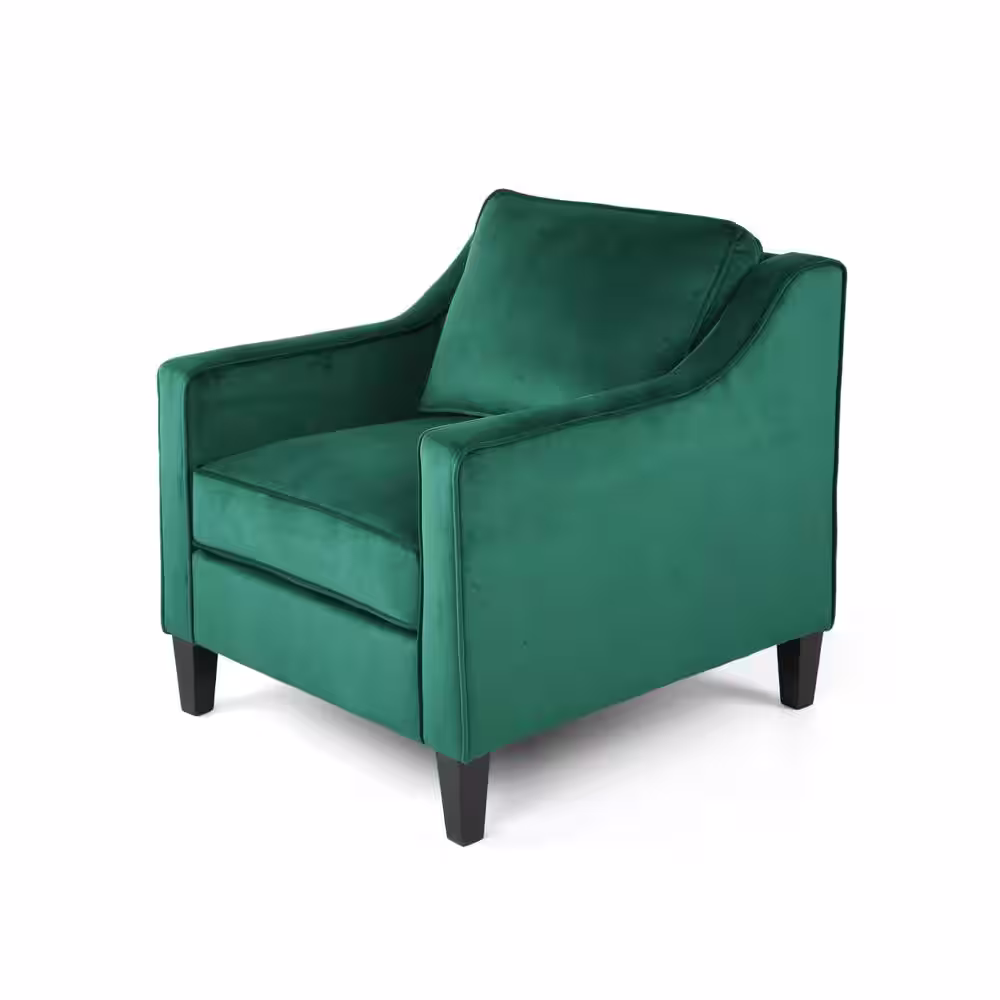 Noble House Milo Green Velvet Upholstered Club Chair