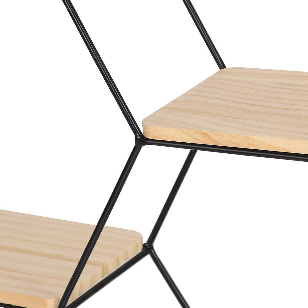 None Modern and Fashionable Hexagonal 3-Layer Wall Hanging Shelf Agate Home Hexagonal Floating Shelf