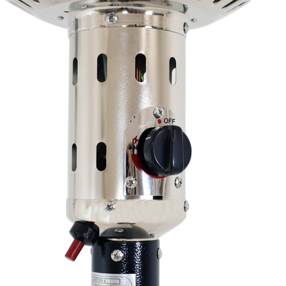 Sunnydaze Decor Sunnydaze 47000 BTU Residential Hammered Black Propane Patio Heater with Cover