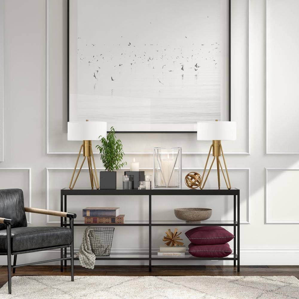 Meyer&Cross Alexis 64 in. Blackened Bronze Rectangle Glass Console Table