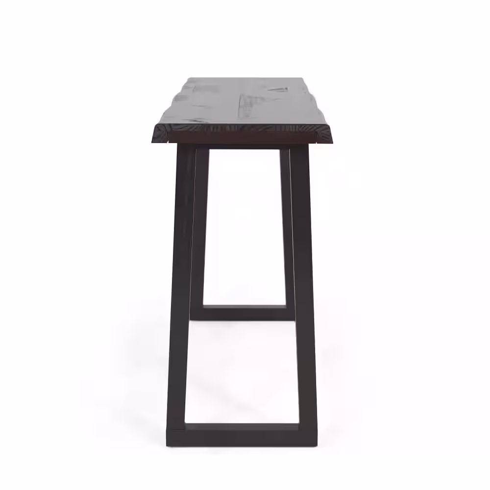 Steve Silver Jennings 60 in. Cherry/Ebony Standard Rectangle Wood Console Table with Live Edge