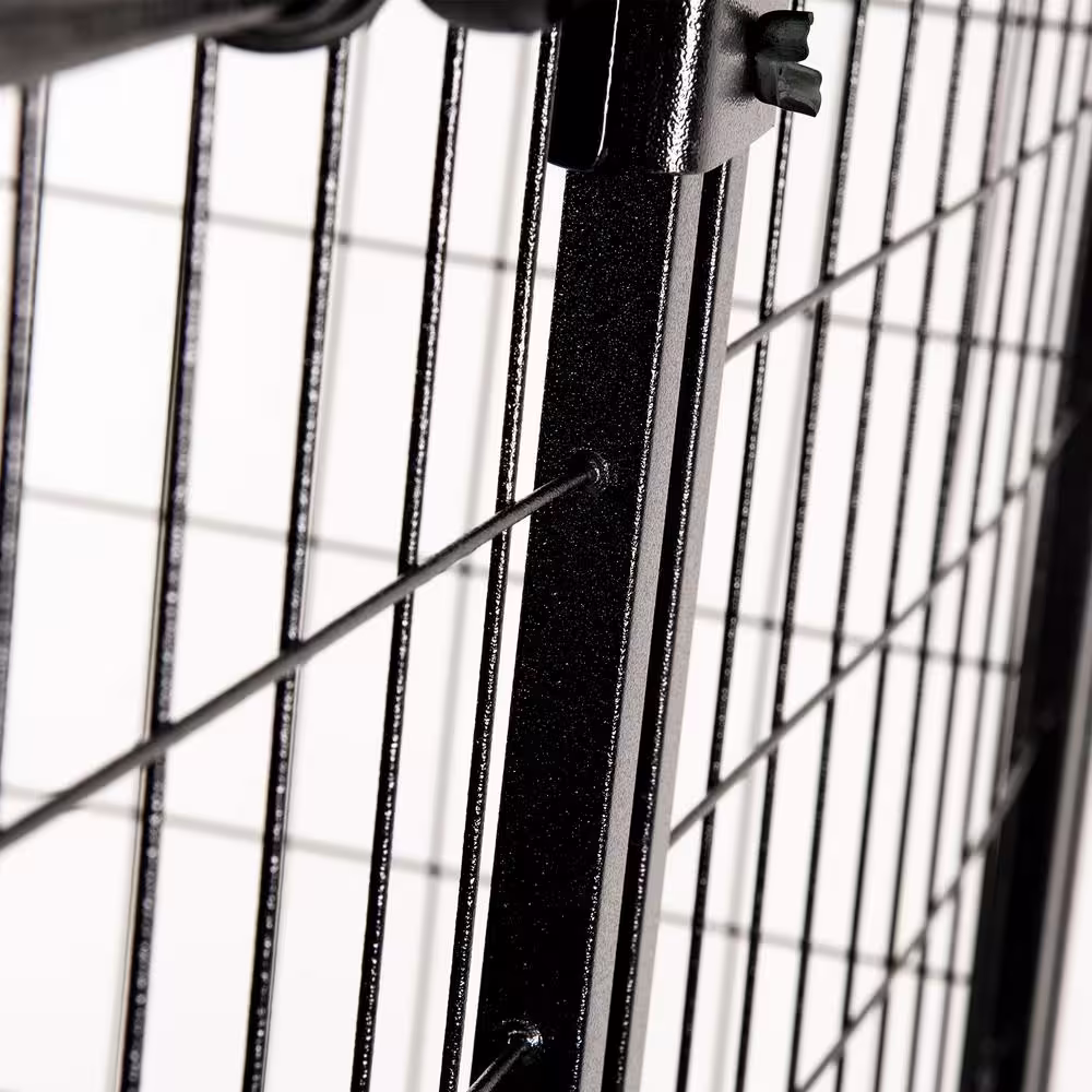 None 6 ft. H x 4 ft. W x 10 ft. Long Welded Wire Black Painted Dog Kennel