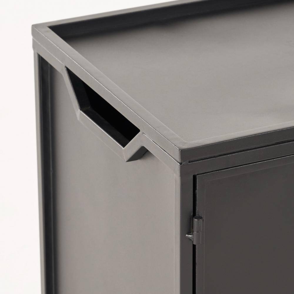 Noble House Meyer 15.75 in. x 22 in. Rectangular Concrete Propane Fire Pit in Brown with Tank Holder