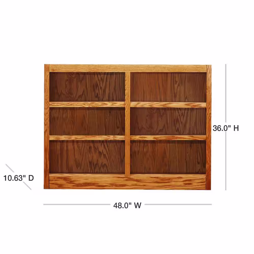 Concepts In Wood 36 in. Dry Oak Wood 6-shelf Standard Bookcase with Adjustable Shelves