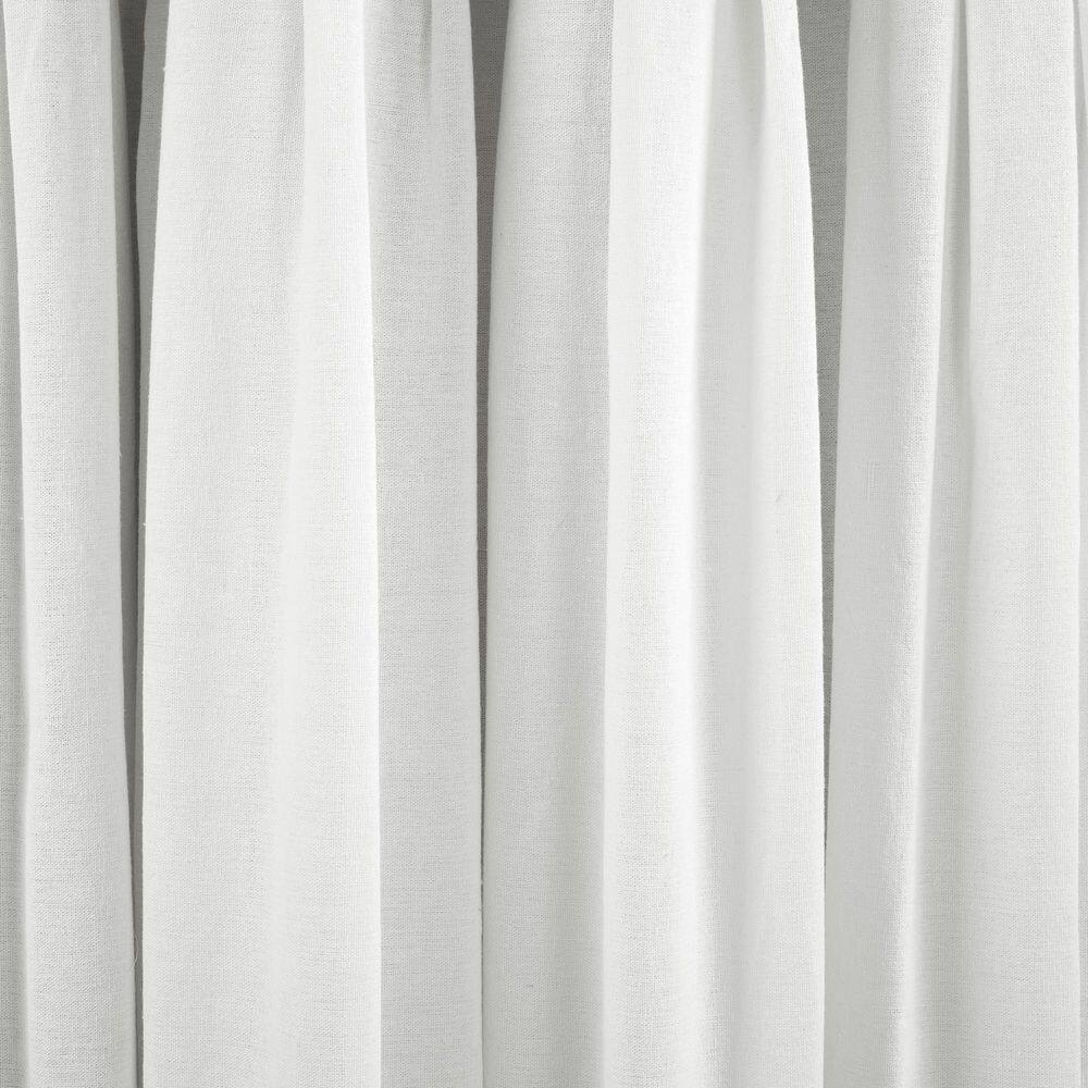 None Linen Button 100% Lined Gray/White 84 in. L x 40 in. W Blackout Single Panel Window Curtain