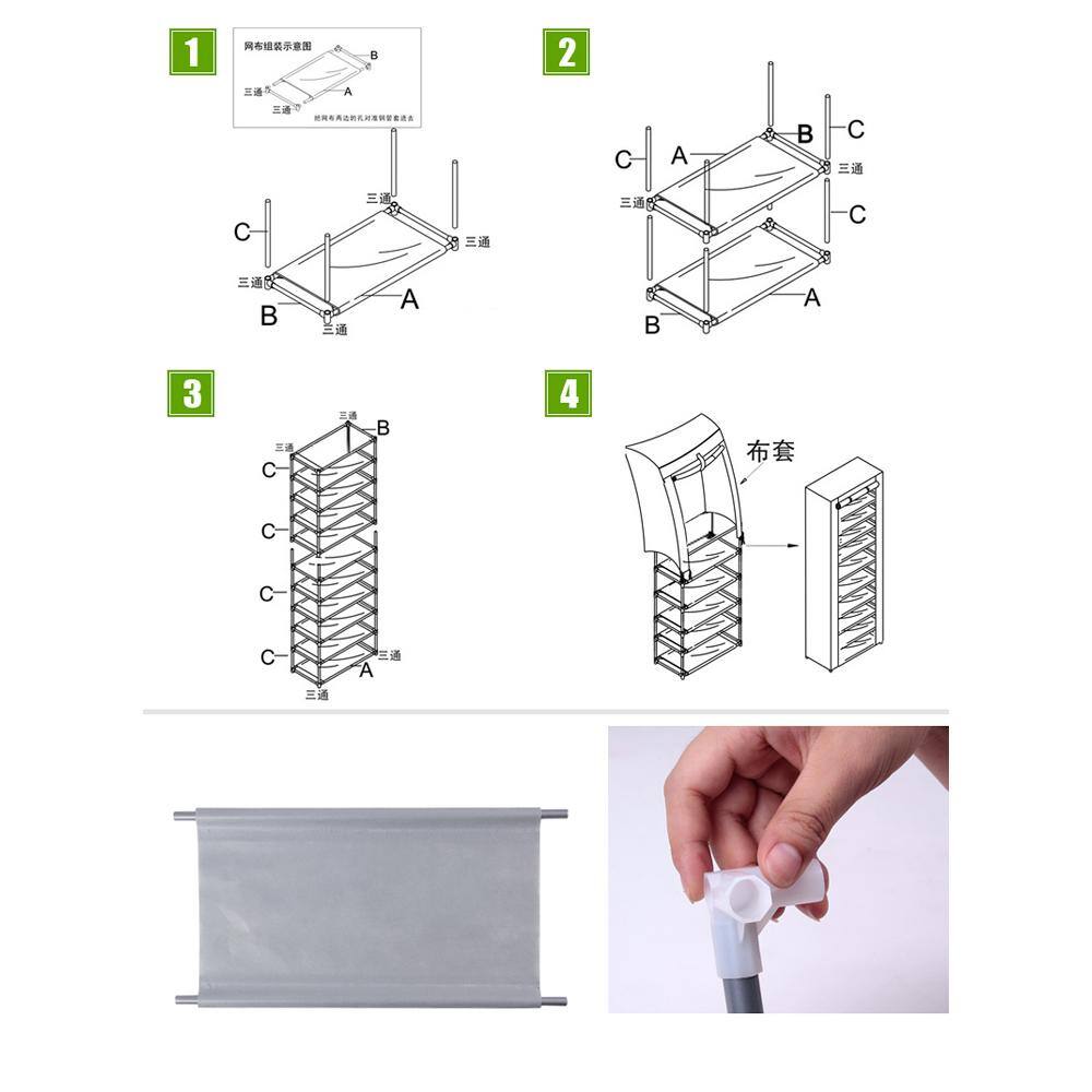 None 62.99 H 27 Pairs 9-Tier Purple Fabric Shoe Rack