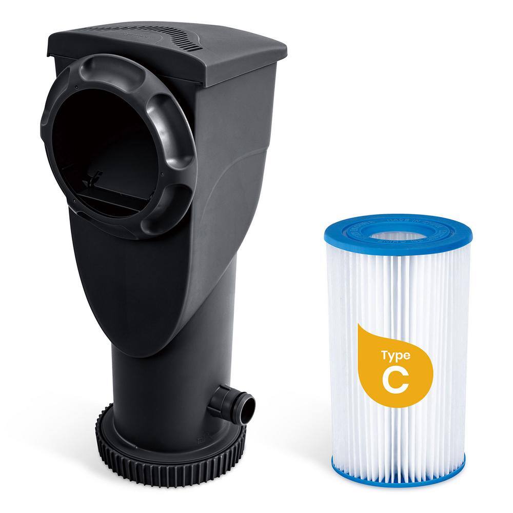 None 16 ft. Round 48 in. Deep Metal Frame Above Ground Pool, Dark Herringbone