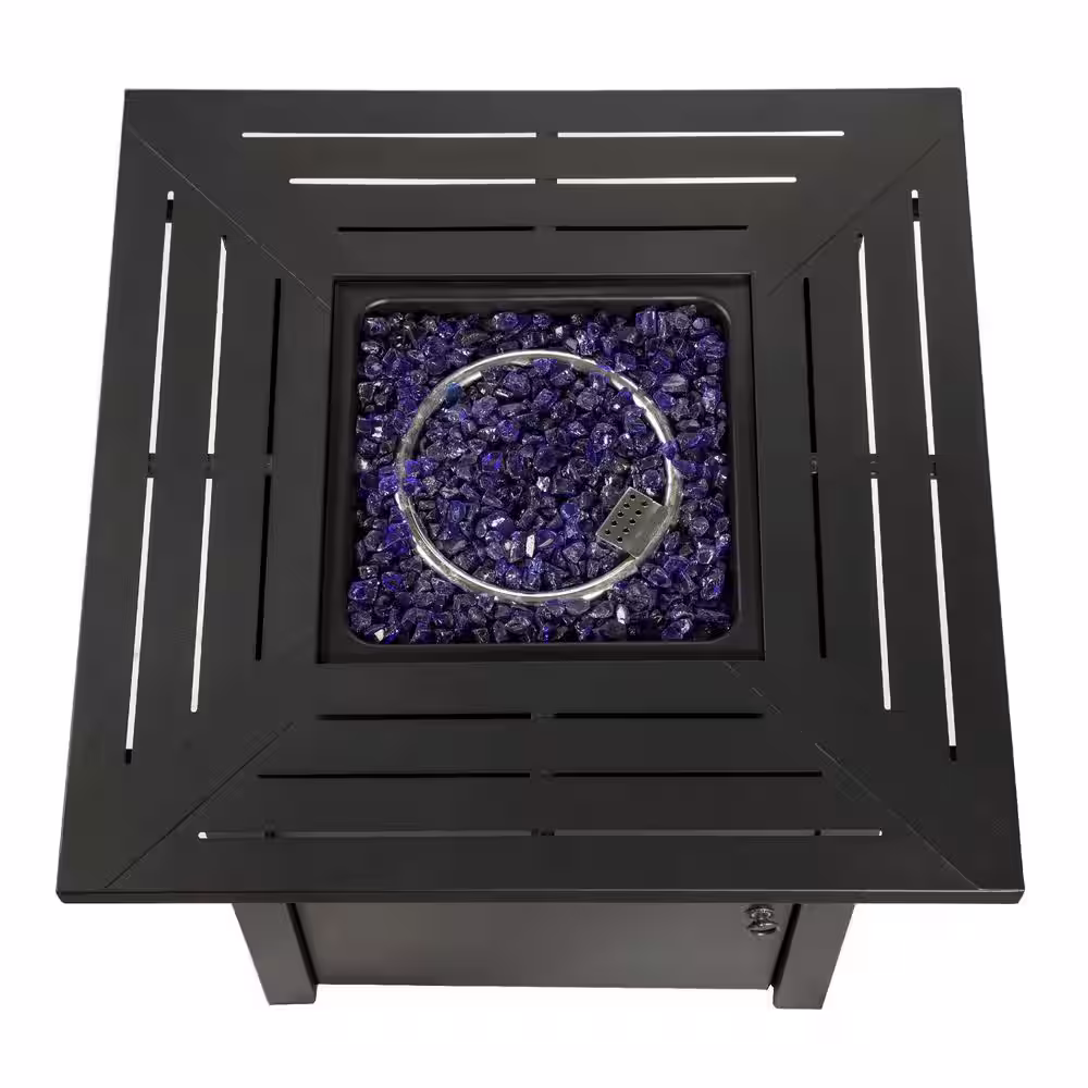 Teamson Home 30 in. Square Steel Propane Gas Fire Pit