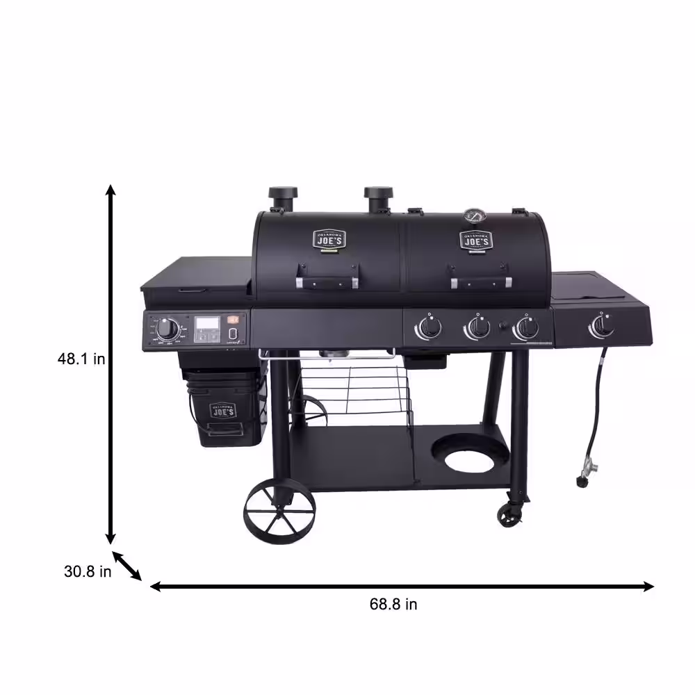 OKLAHOMA JOE'S Rider Combo Gas and Pellet Grill in Black with 997 sq. in. Cooking Space