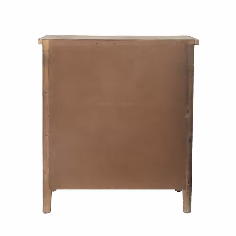 LuxenHome 3-Drawer Wood Medallion Chest Dresser (28.15 in. H x 25.2 in. W x 13.19 in. D)