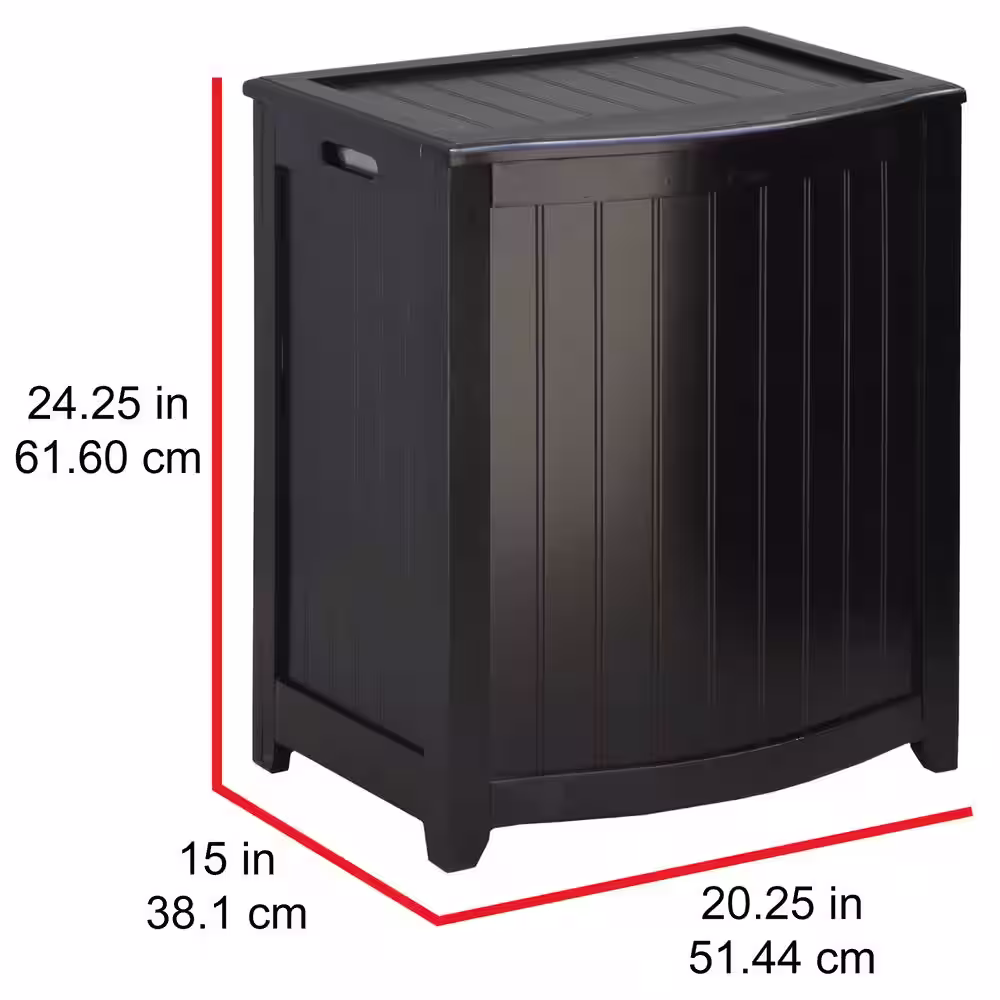 Oceanstar Dark Mahogany Wainscot Style Bowed Front Laundry Hamper