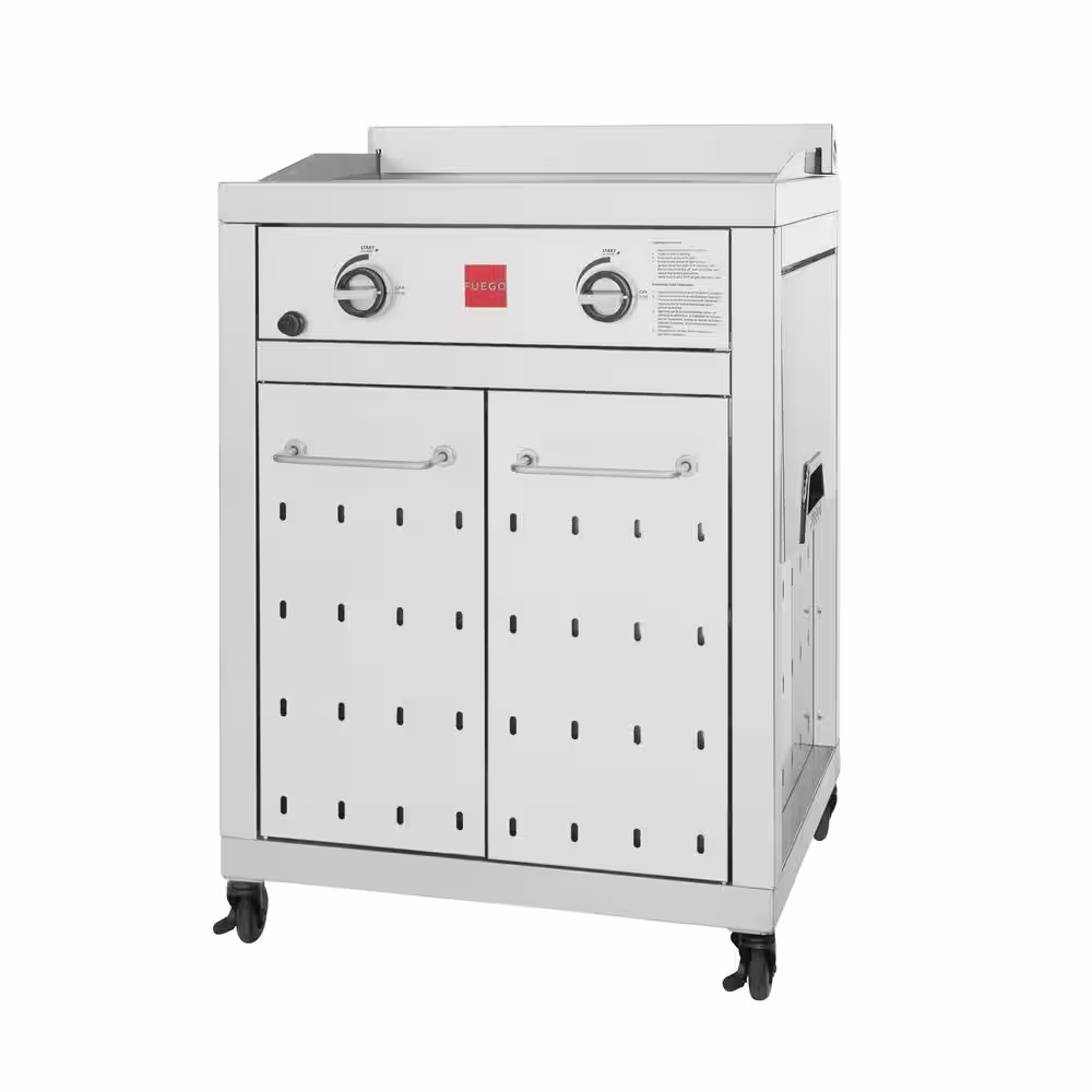 Fuego Premium 2-Burner Propane Gas Griddle in 304 Stainless Steel