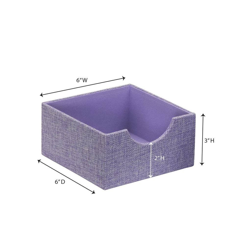 HOUSEHOLD ESSENTIALS 2PC Iris Heather 6 in. Linen Square Hard-Sided Trays