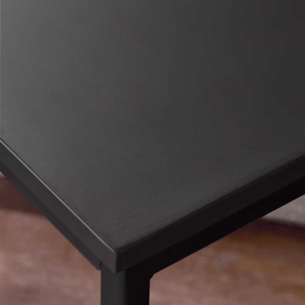 StyleWell Donnelly Black C-Shaped Side Table with Black Wood Top