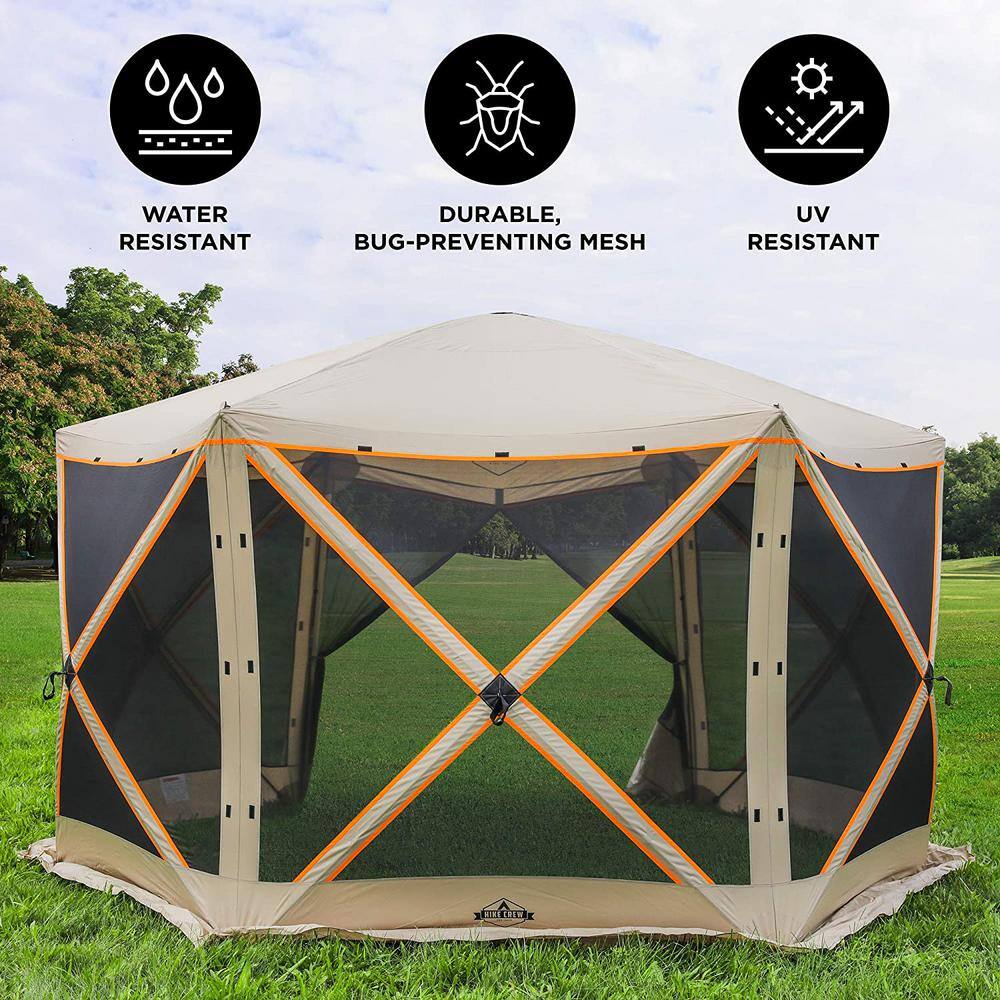 None 140 in. x 140 in. 6-Panel Pop-Up Gazebo Screen House Gazebo