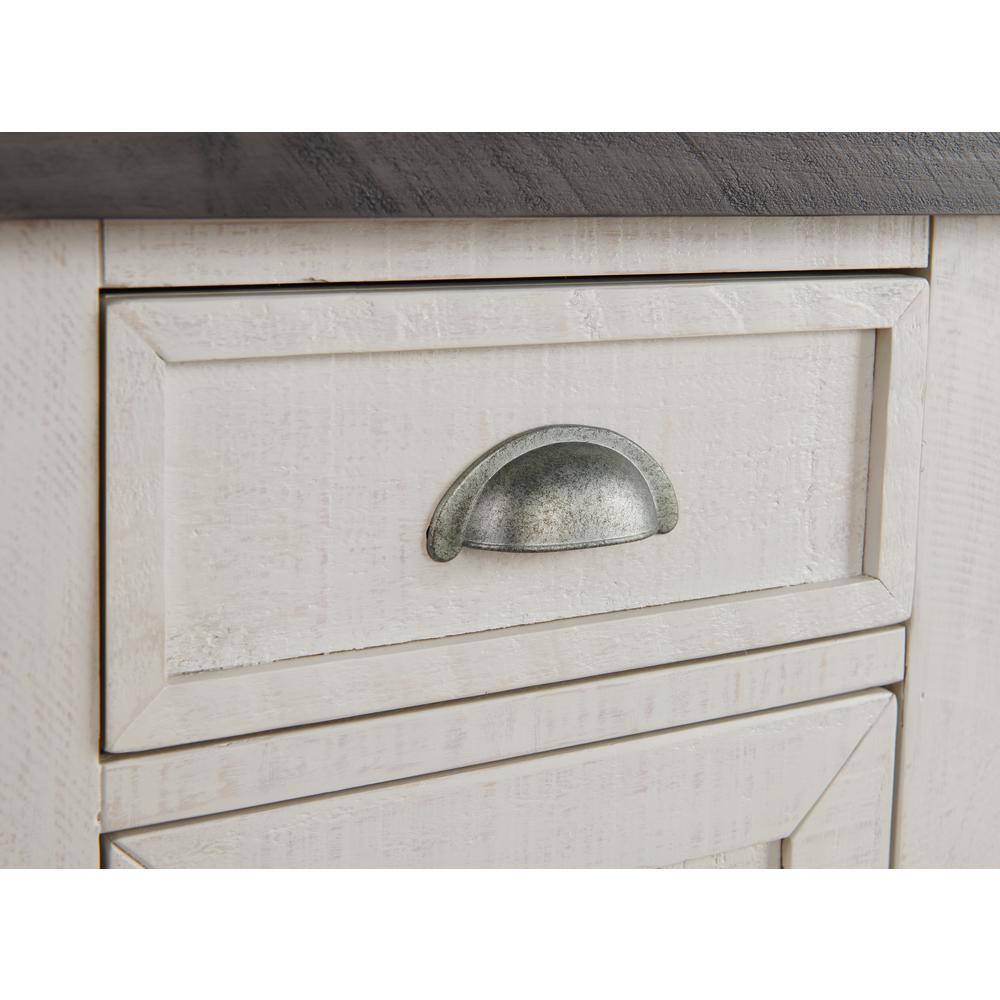 Martin Svensson Home Monterey 16 in. White and Grey Chairside End Table with Power