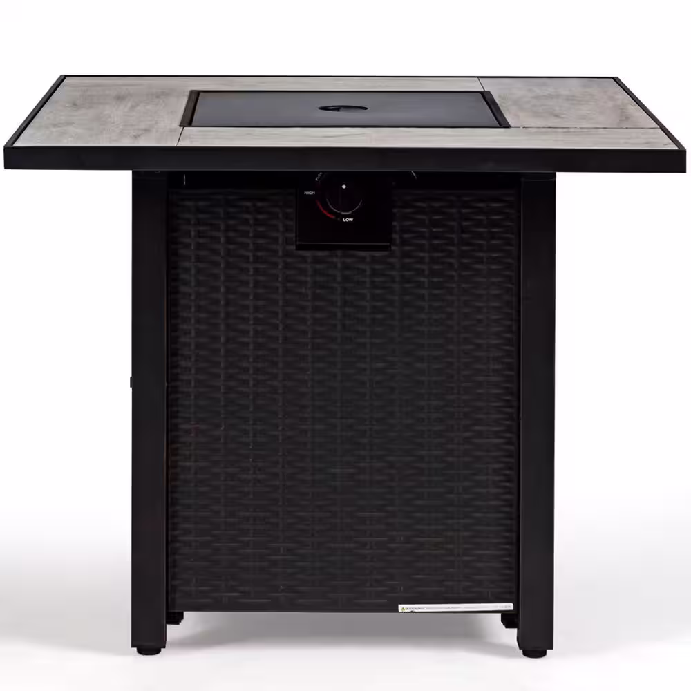 Gymax 30 in. Gas Fire Table 50,000 BTU Square Propane Fire Pit Table Patio Yard