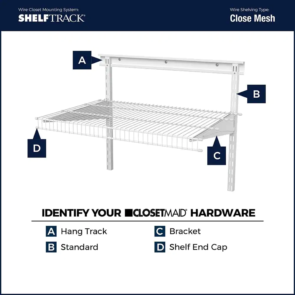 ClosetMaid ShelfTrack 17 in. L White Steel Adjustable Shelving Track Bracket