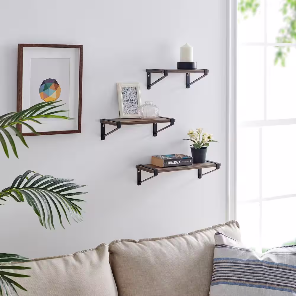 DANYA B Capri Shelves with Brackets (Set of 3)