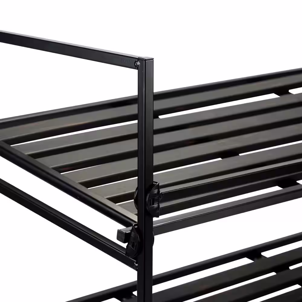 ORGANIZE IT ALL 17.01 H 6-Pair 2-Tier Black Metal Shoe Rack