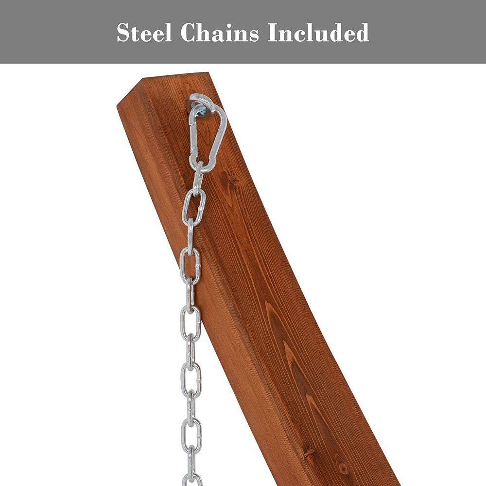 Atesun 14 ft. Wooden Hammock Stand Only, Heavy-Duty Pine Wood Arc Hammock Stand with Chains and Carabiners, 475 lbs. Capacity
