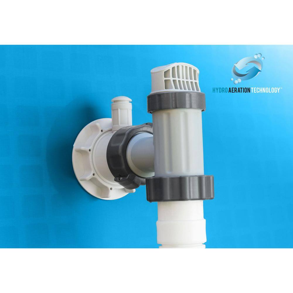 Intex 18 ft. W x 4 ft. Round Metal Frame Above Ground Swimming Pool Set Pump, Ladder and Cover