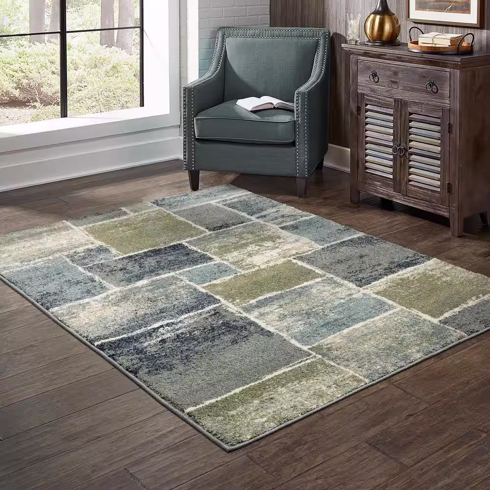Home Decorators Collection Bartlett Multi 8 ft. x 10 ft. Block Area Rug