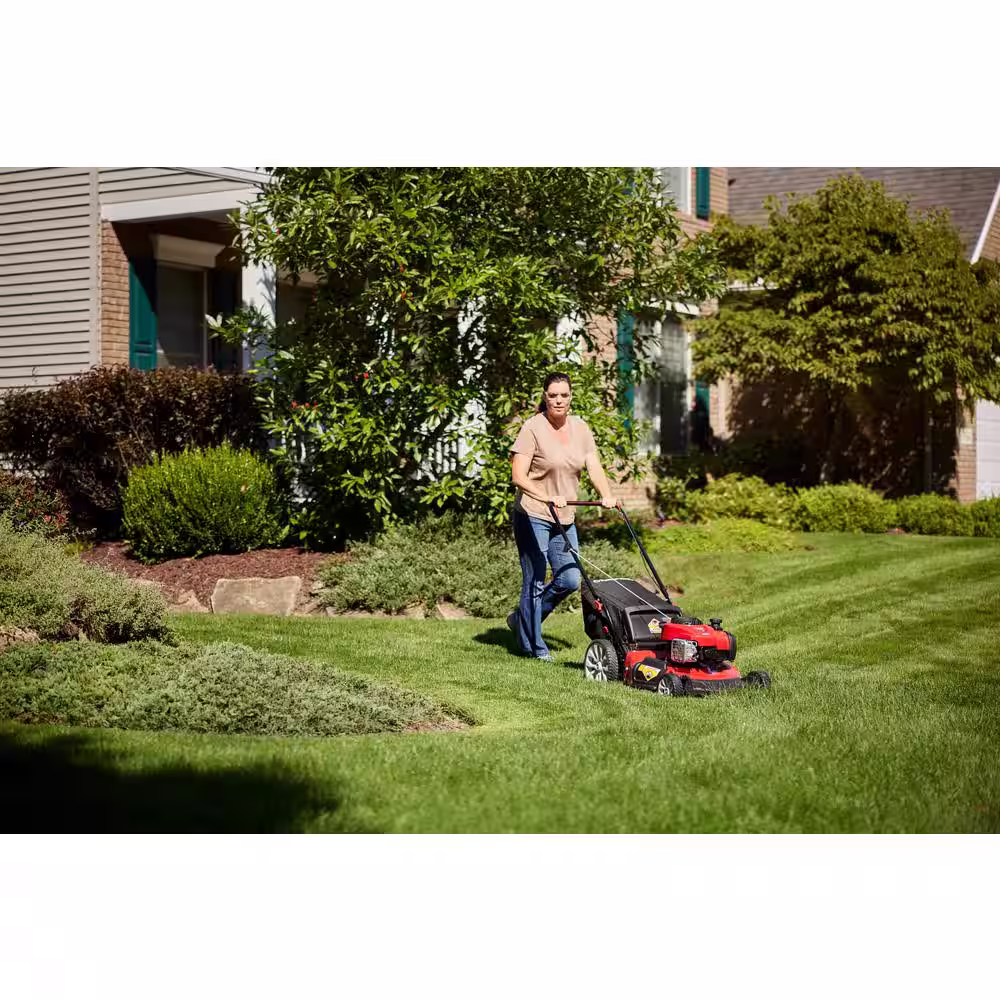 Troy-Bilt 21 in. 140 cc Briggs & Stratton Gas Walk Behind Push Mower with Rear Bag, Mulch and Side Discharge