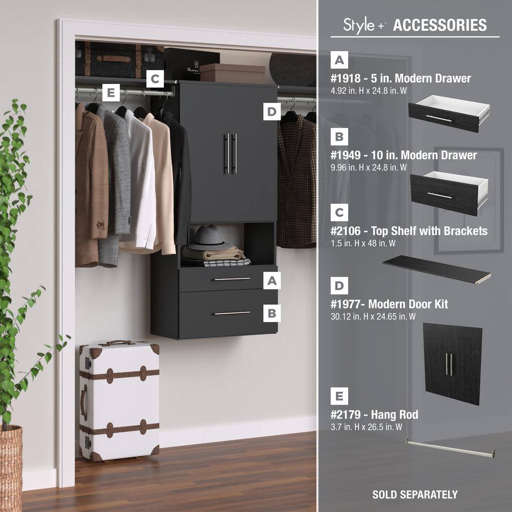 ClosetMaid Style+ 25 in. W Noir Hanging Wood Closet Tower