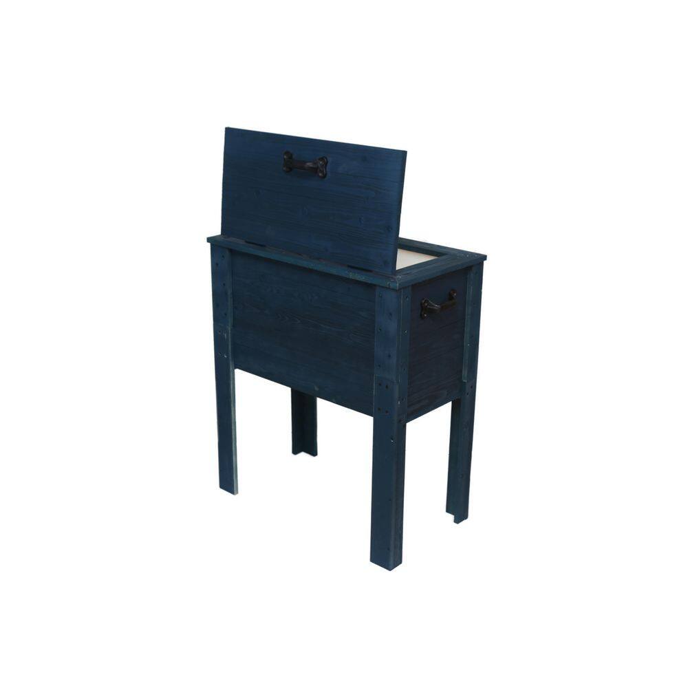 None 45 Qt. Coastal Themed Patio Cooler - Grey/Teal