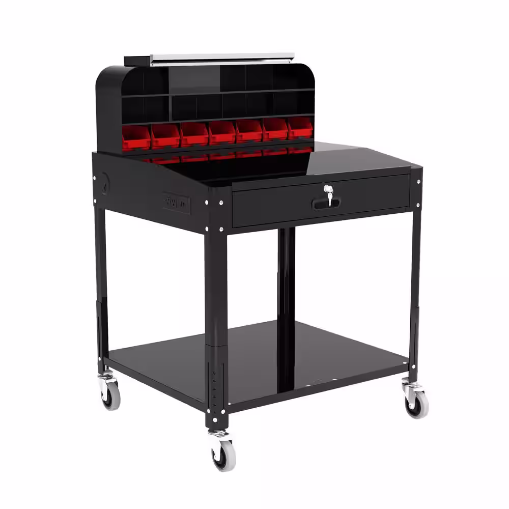 None Shop Desk with Pigeonhole Bin Unit