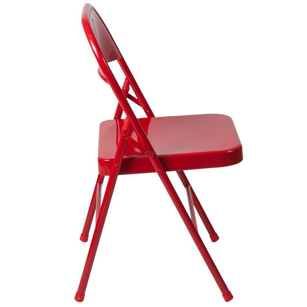 Carnegy Avenue Red Metal Outdoor Safe Folding Chair