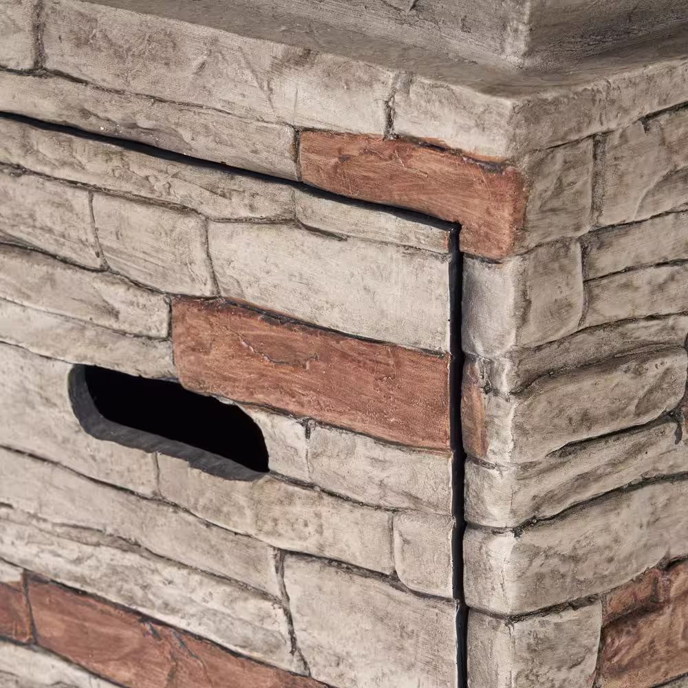 Noble House Laguna 19.50 in. x 29.00 in. Square Stone MGO Fire Pit - 40,000 BTU